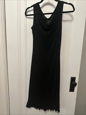 Elegant Black Cowl-Neck Maxi Dress